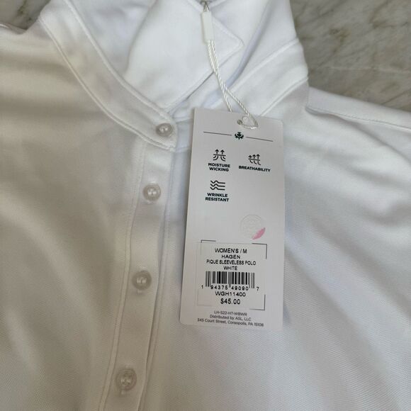 Lady Hagen Women’s Golf Polo Pique Polo SHIRT Size M White NWT - Picture 3 of 8